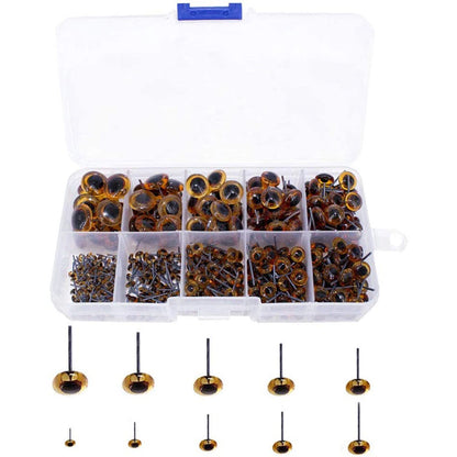 200 Pcs Amber Glass Eyes Kits for Needle Felting Bears Dolls