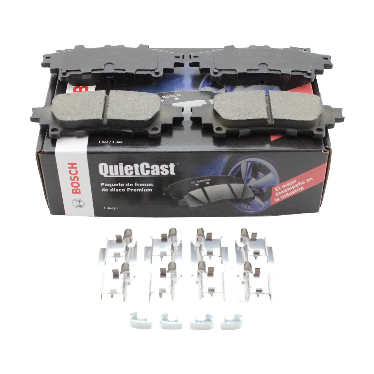 Set of 4 Bosch QuietCast Rear Ceramic Brake Pads for GS350 IS350 RX450h Prius V Sienna (2010–2020)