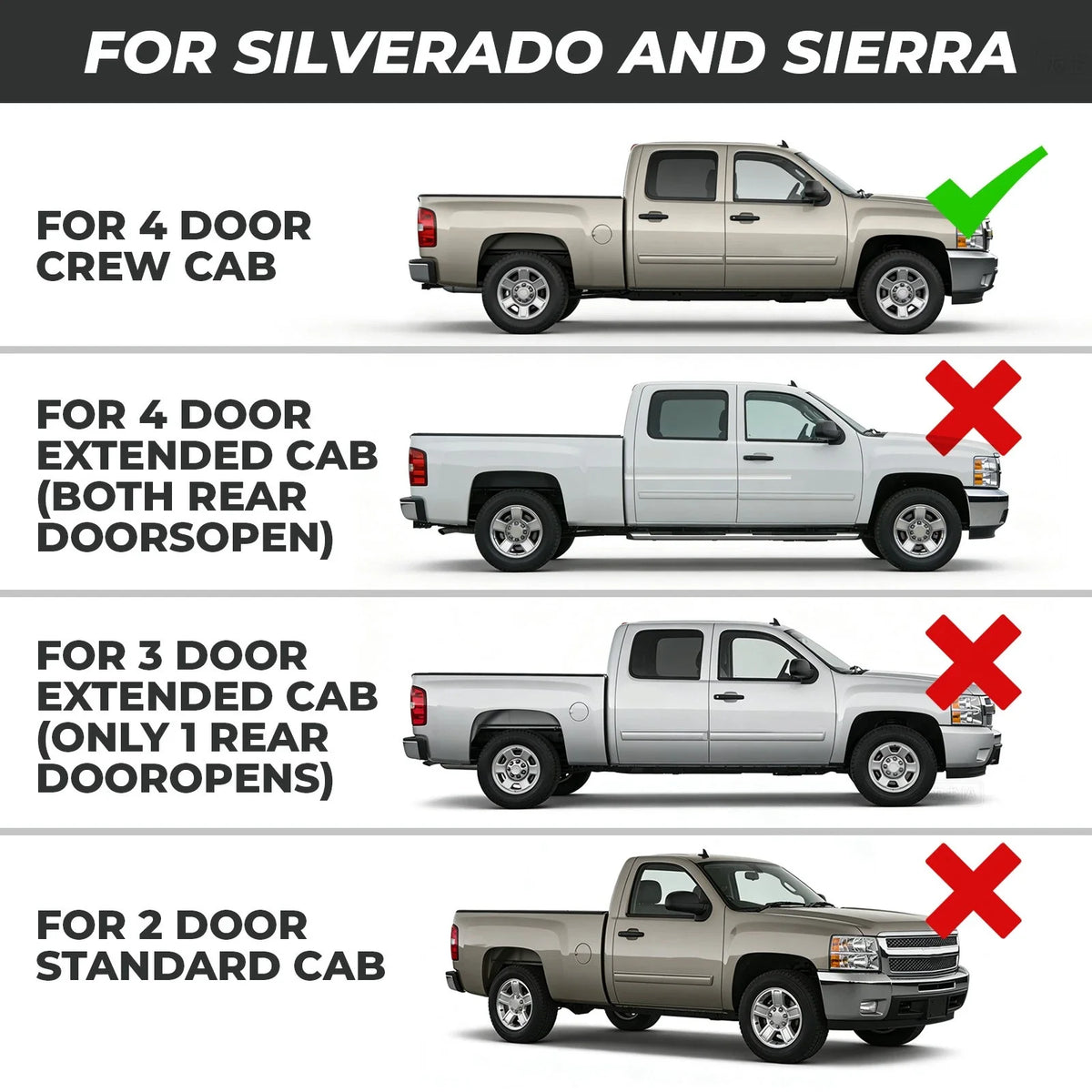 Rocker Panels & Cab Corners for Silverado Sierra 1500 2500 3500 (1999–2007)