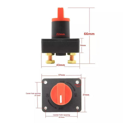 4X Battery Switch On Off Rotary Isolator DC12V 300A for Car Truck Boat
