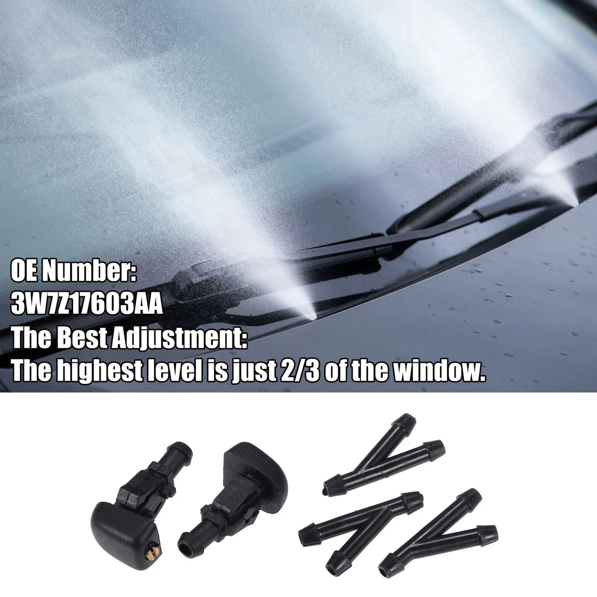 Set of 2 Windshield Washer Nozzles for Ford Crown (No. 3W7Z17603AA)