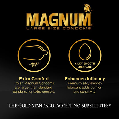 12X Magnum Lubricated Condoms for XL Size (Pack of 12)