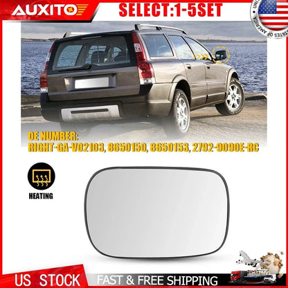 Heated Right Mirror Glass w/ Backing Plate for Volvo XC90 XC70 (2003–2006)