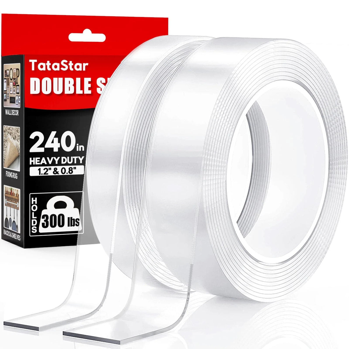 2X Heavy Duty Double Sided Tape 20ft Removable Nano Mounting Adhesive