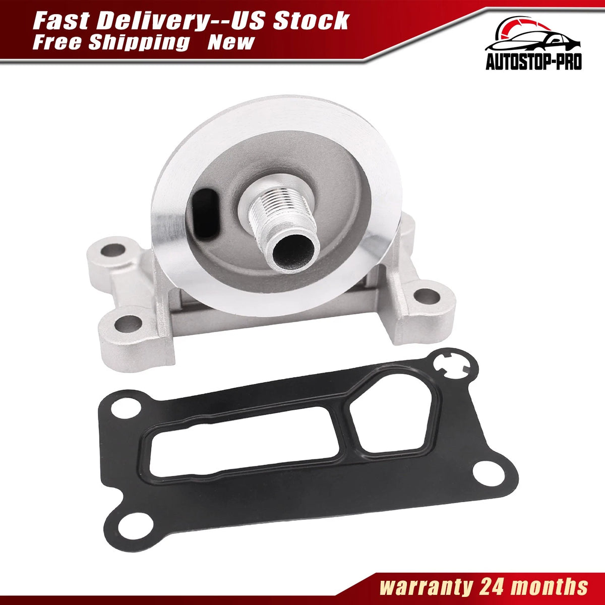 Oil Filter Adapter Housing for Ford (2004–2023) BS4Z 6881-B, BS4Z 6881-A, 1L5Z 6881-A, 1L5Z 6881-AA