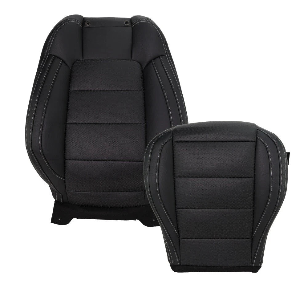 Set of 2 Front Bottom & Top Seat Covers for Ford Mustang (2015–2023) Black