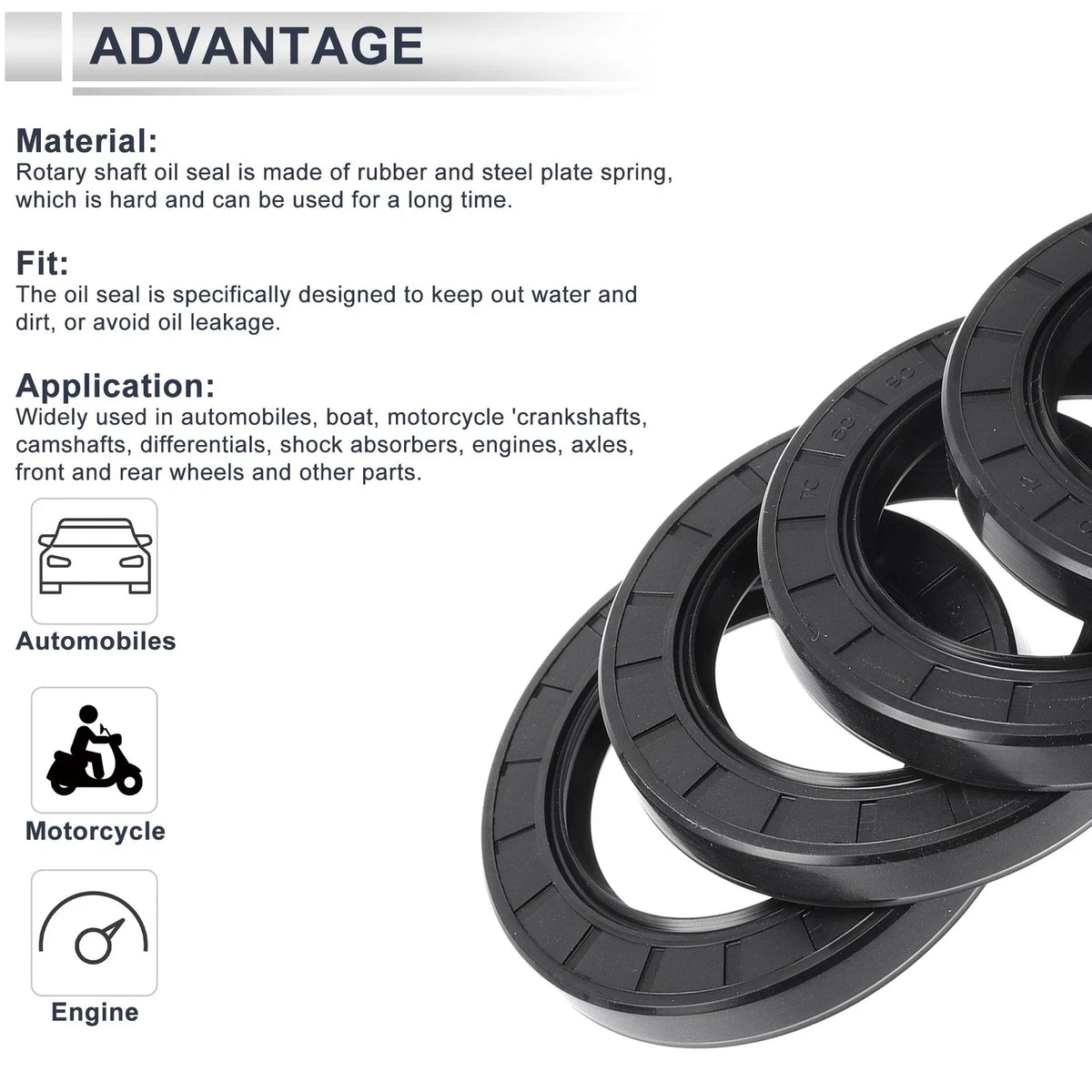 Set of 5 Oil Seal Rotary Shaft Seal 60x90x12mm for Various Models