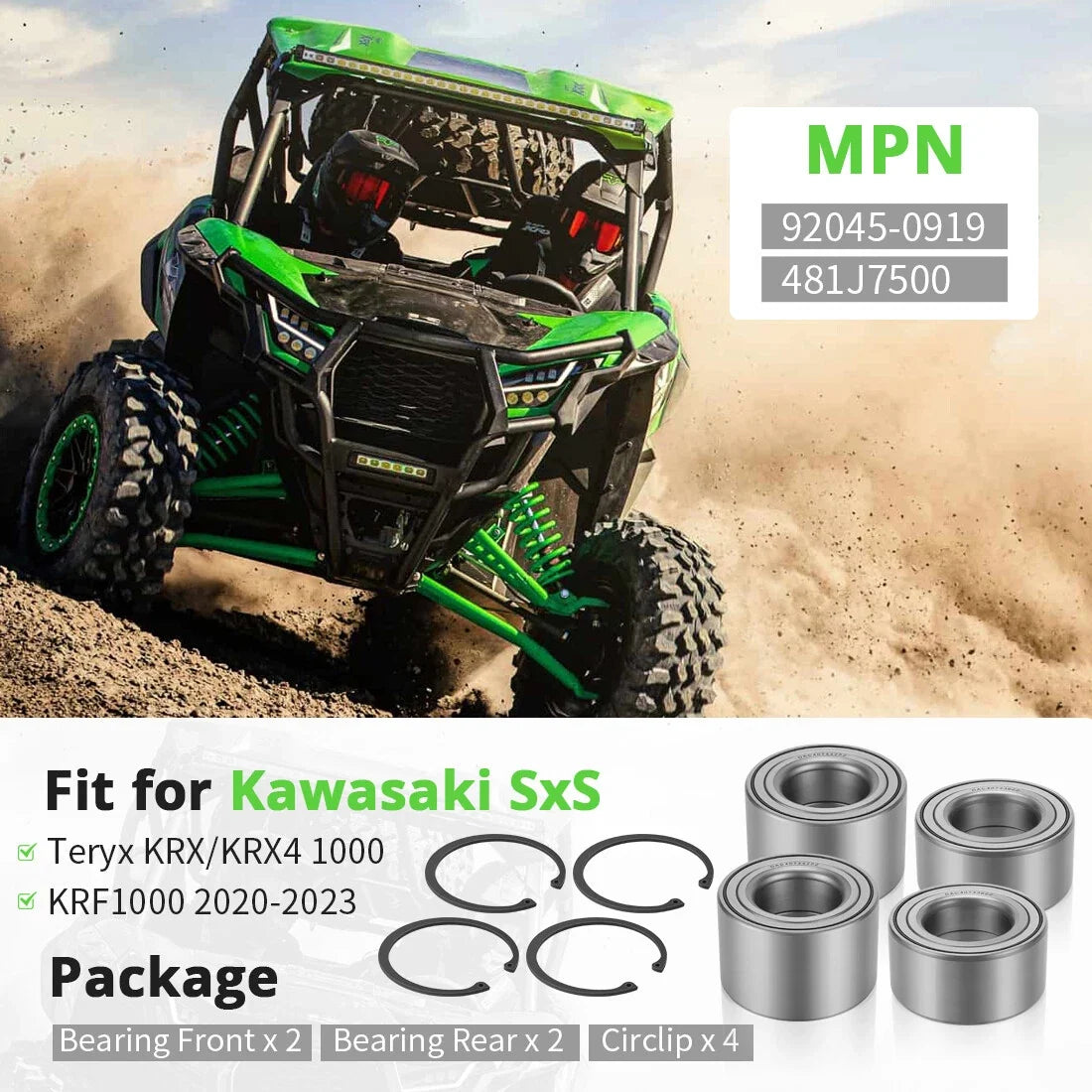 4X Wheel Bearing Kit for Kawasaki Teryx KRX 1000 KRX4 1000 (2020–2023)