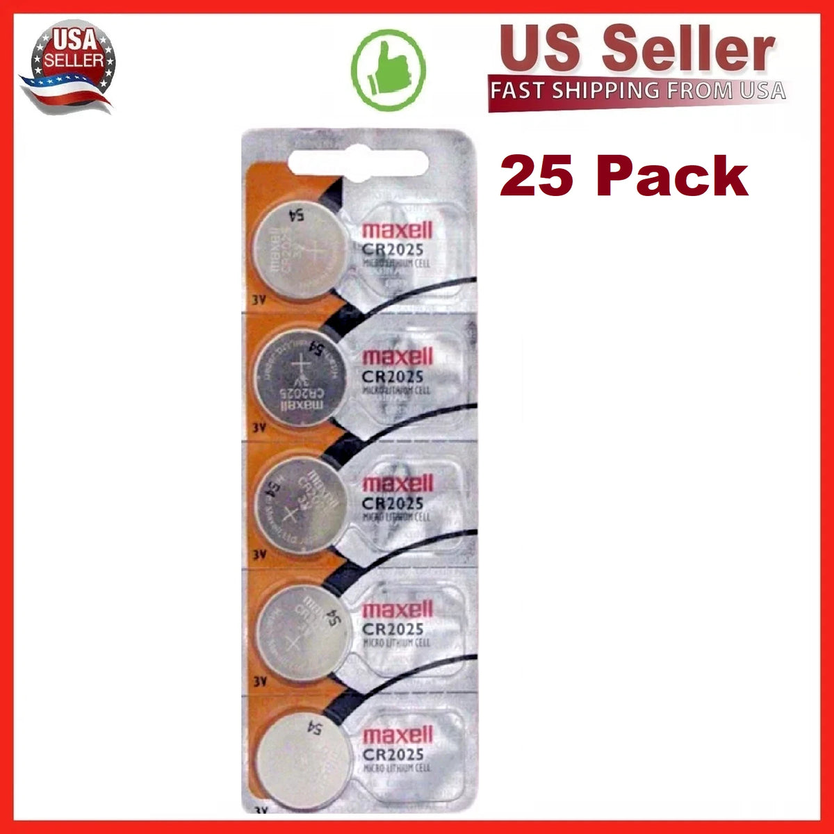 25 x CR2025 3V Coin Lithium Battery for Various Applications