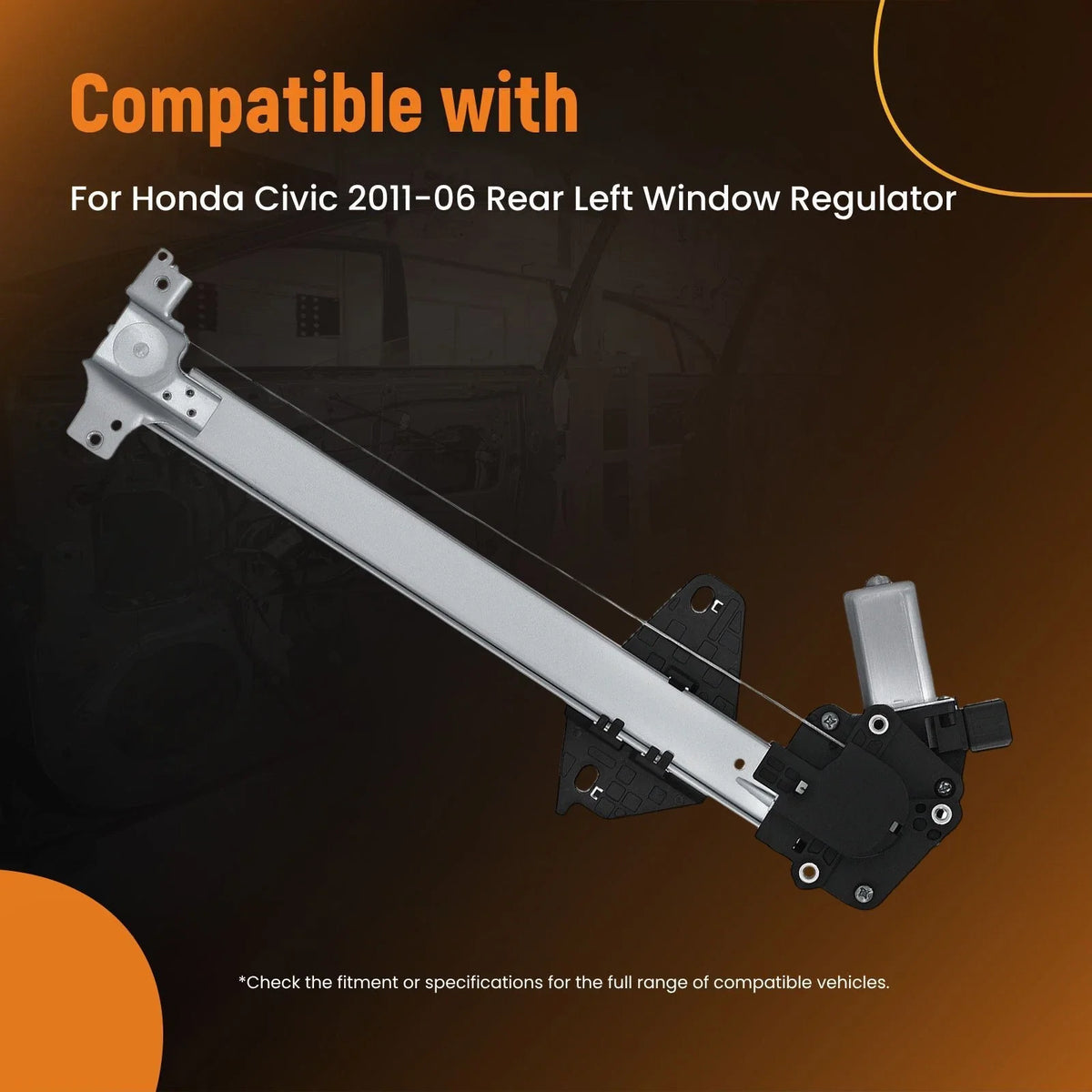 Rear Left Driver Side Power Window for Honda Civic (2006–2011)