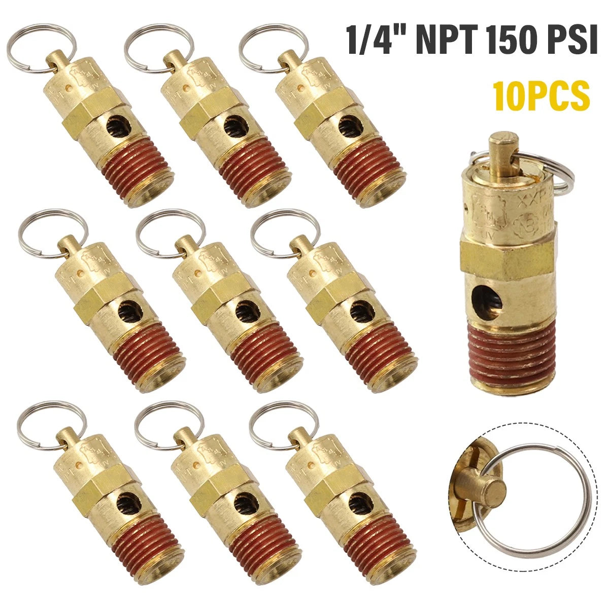 1/4" NPT Air Compressor Relief Pressure Safety Valve 150 PSI