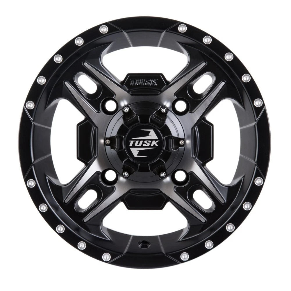 Set of 4 Tusk Beartooth Wheels 14x7 4/137 +2.0 Machined/Black (1852770013)