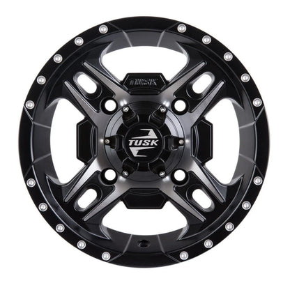 Set of 4 Tusk Beartooth Wheels 14x7 4/137 +2.0 Machined/Black (1852770013)