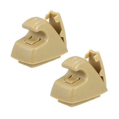 2X Car Sun Visor Clip Retainer for Various Vehicles (Beige)