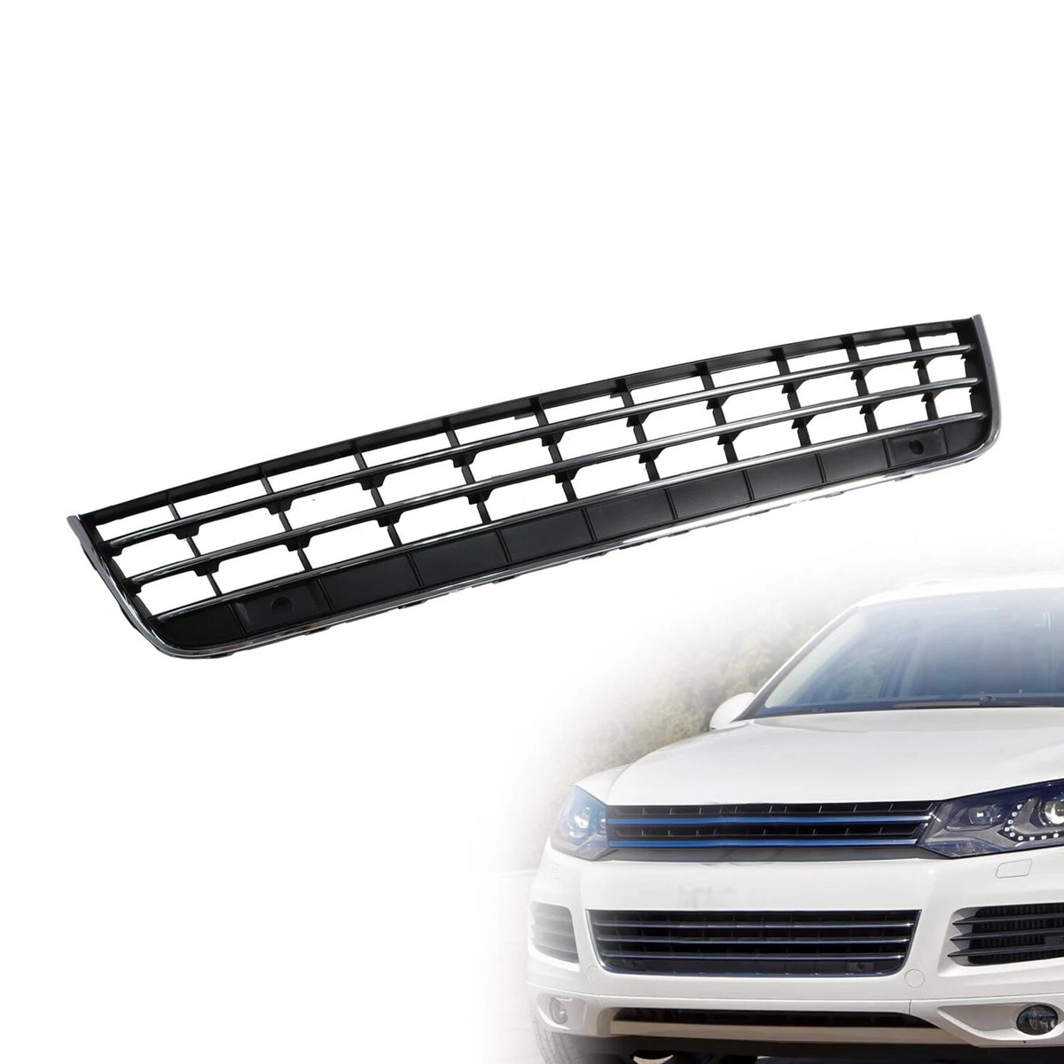 Chrome Front Bumper Lower Grille Air Intake for VW Touareg (2011–2014) 7P6853671E, 7P6 853 671E, 7P6-853-671-E