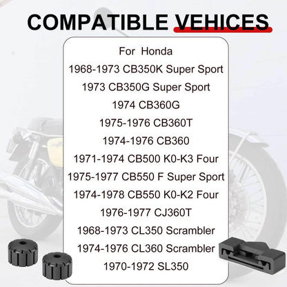 Front + Rear Fuel Tank Rubber Holder Kit for Honda CB350K SL350 (1968–1973)