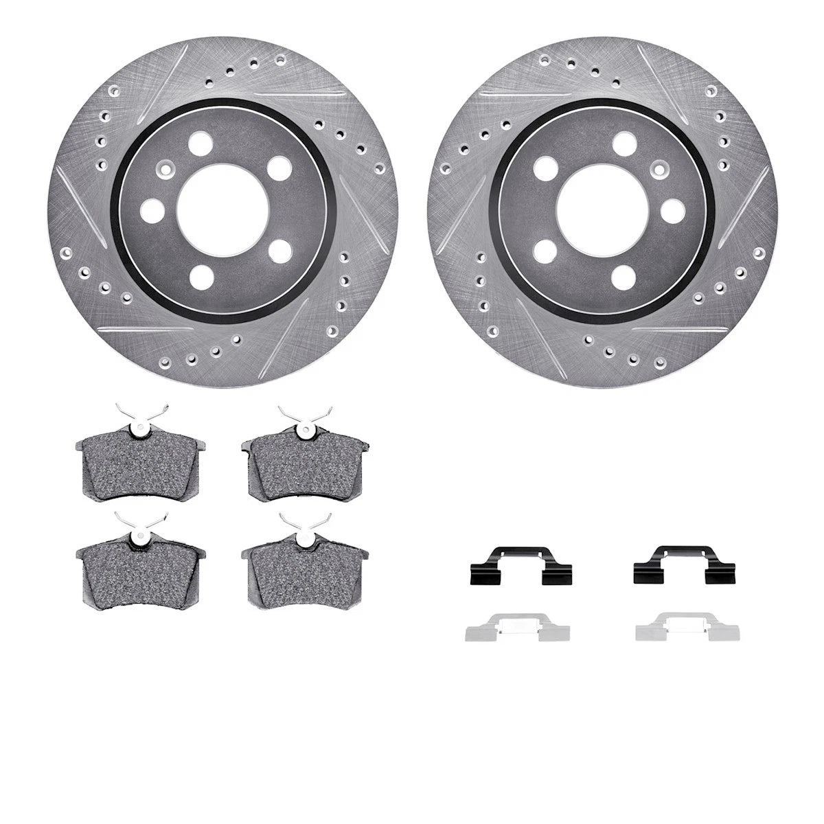 2X Brake Disc and Pad Kit for Volkswagen Golf Jetta (2003–2006) WGWH1-74037