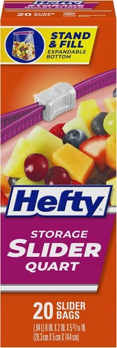 20 Quart Slider Storage Bags for Hefty (Pack of 9)