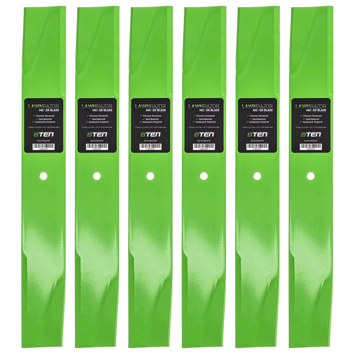 6-Pack LawnRAZOR Mower Blades for Wizard (AYP8208A39, AYP8208B39, AYP8208A29, 121798X, 532121798)