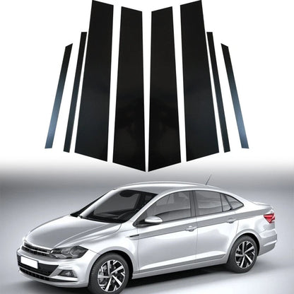 8pcs Glossy Black Exterior Pillar Posts for Škoda Slavia (2022–2023)
