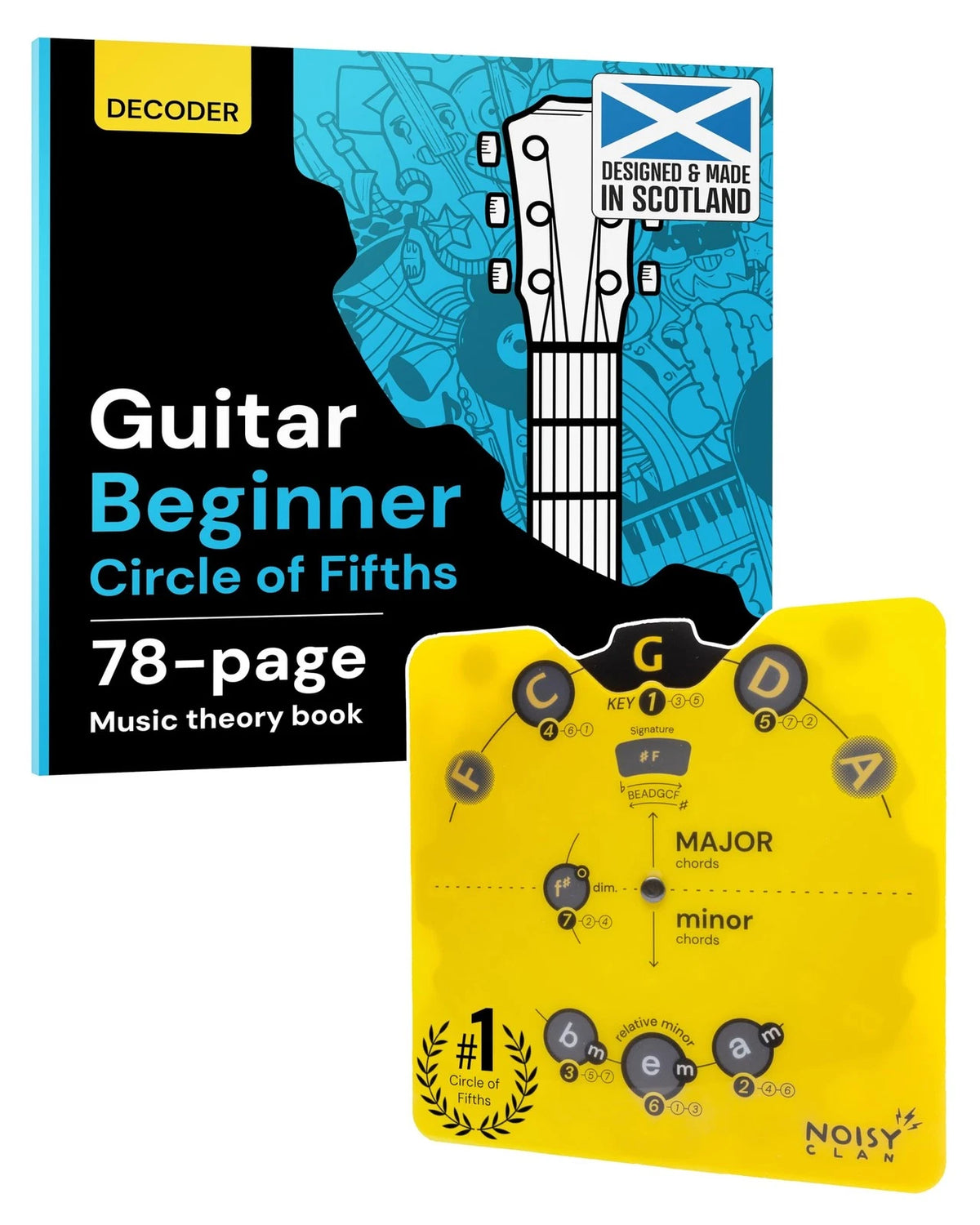Guitar Circle of Fifths Wheel & Theory Book for Music Education