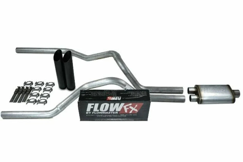 2.5" Dual Exhaust Kit for Chevy GMC 1500 Truck (2019–2025) Flowmaster Flow FX Black Tip