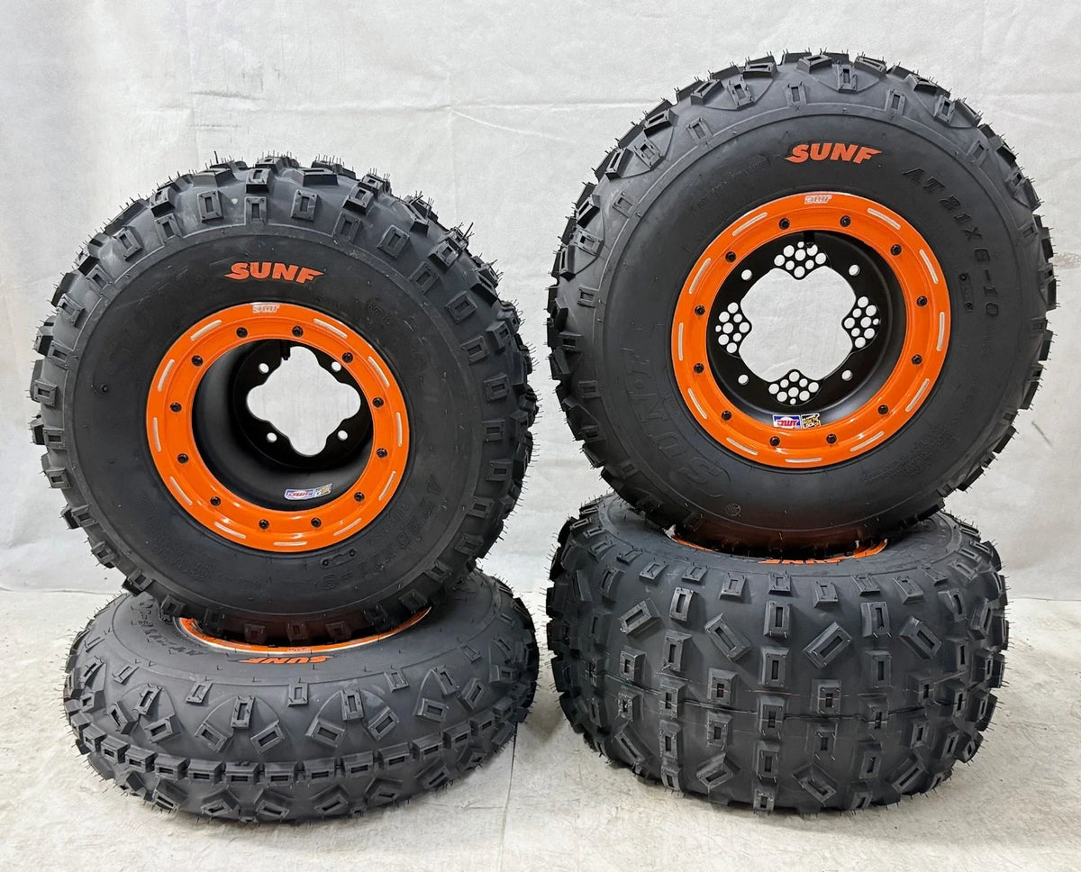 Set of 4 DWT G3 Beadlock Wheels & XC Sunf A035 Tires for TRX 450R 400EX 250R 400X