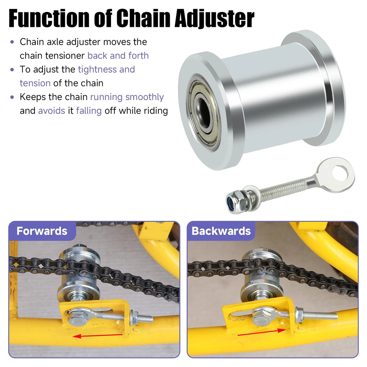 Chain Tensioner for Baja Mini Bike (13/4" Roller)
