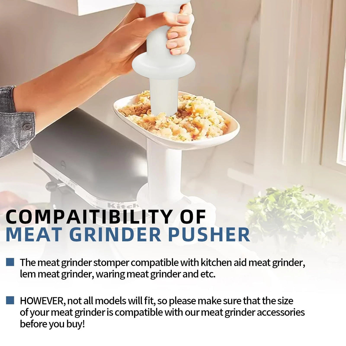 Universal Meat Grinder Pusher Stomper for Kitchenaid Meat Grinder