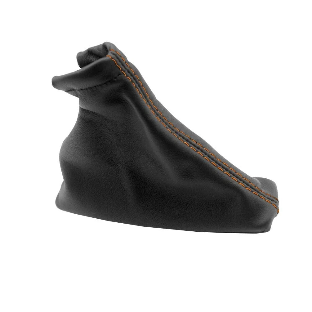 E Brake Boot Cover for Nissan Frontier (2005–2019) Orange Stitch PVC Leather
