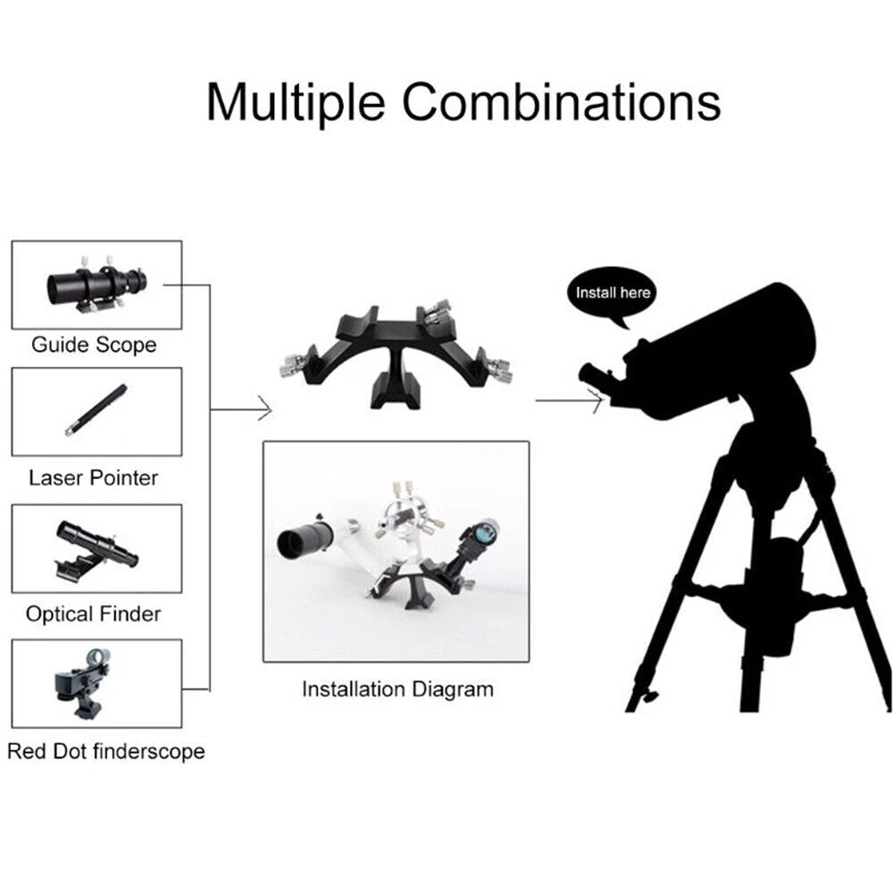 3-Head Finderscope Mounting Bracket for Astronomical Telescope