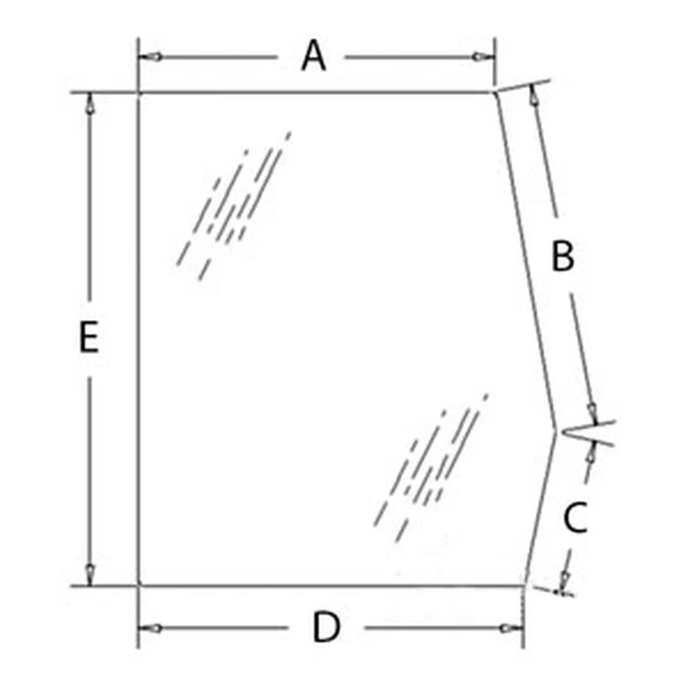 Left Hand Upper Door Glass for 445 445C 455 455D 555 555C 555D 655 655C 655D