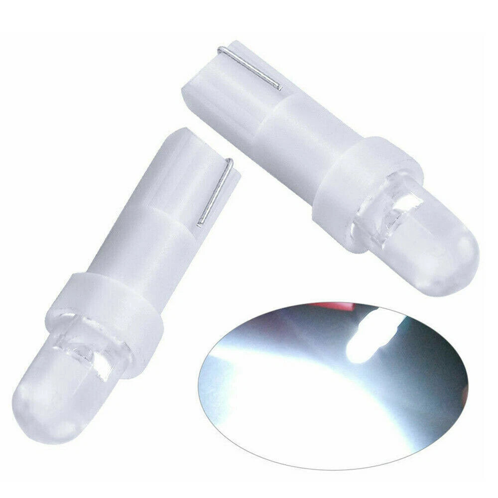 50PCS T5 LED White Instrument Panel Cluster Gauge Bulbs for Universal