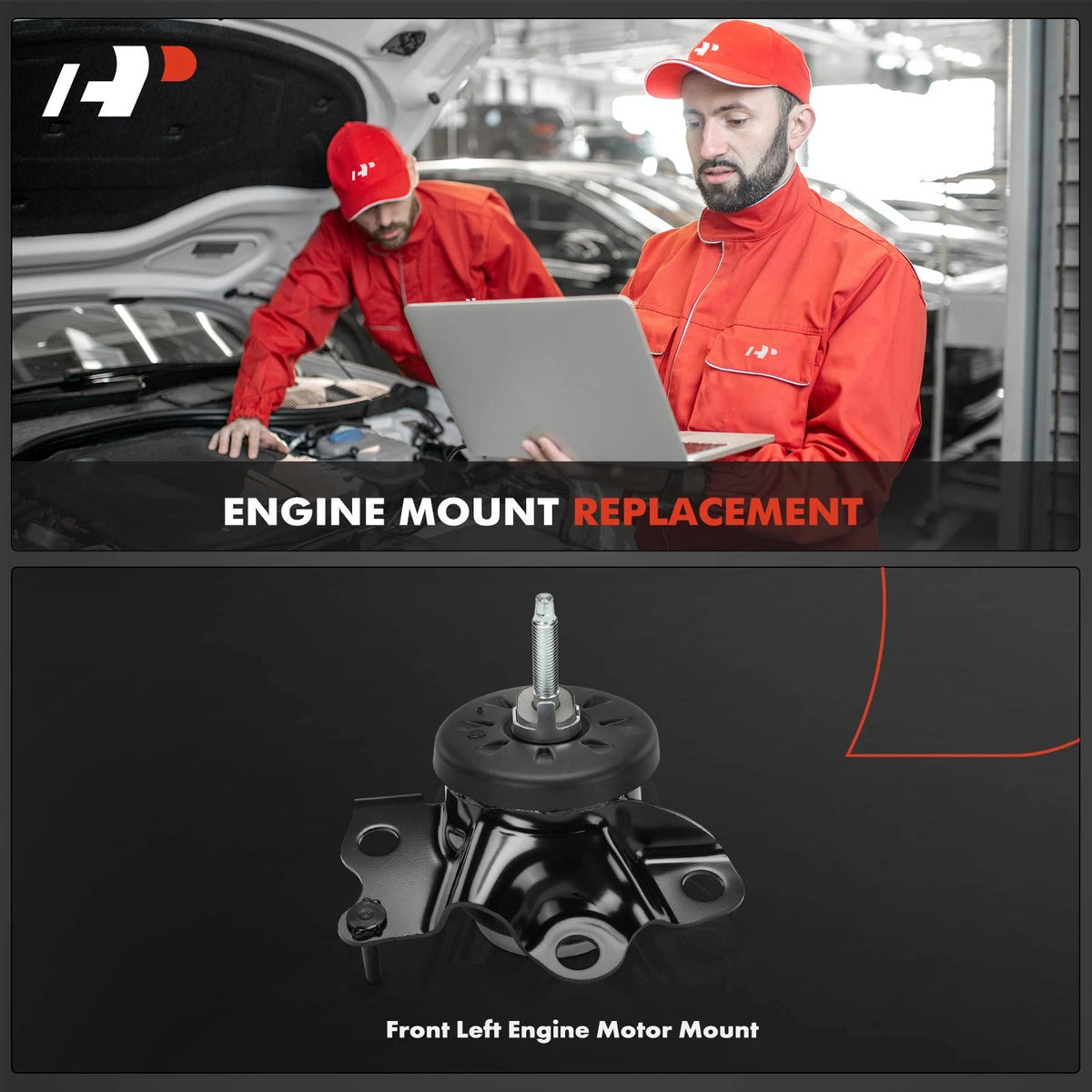 Front Left Engine Motor Mount for Jeep Wrangler JL (2018–2022) 68271527AA, 68271527AB, 68271527AC