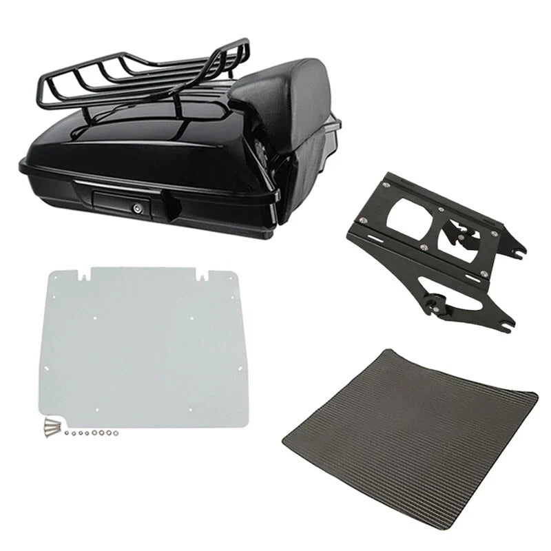 Black Razor Trunk Backrest Mount Base Plate for Harley Electra Glide (2014–2026)