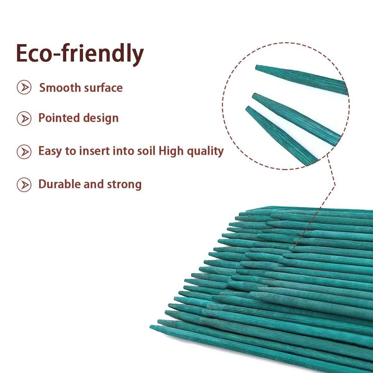50 Pcs Green Plant Stakes 18 Inch Garden Support