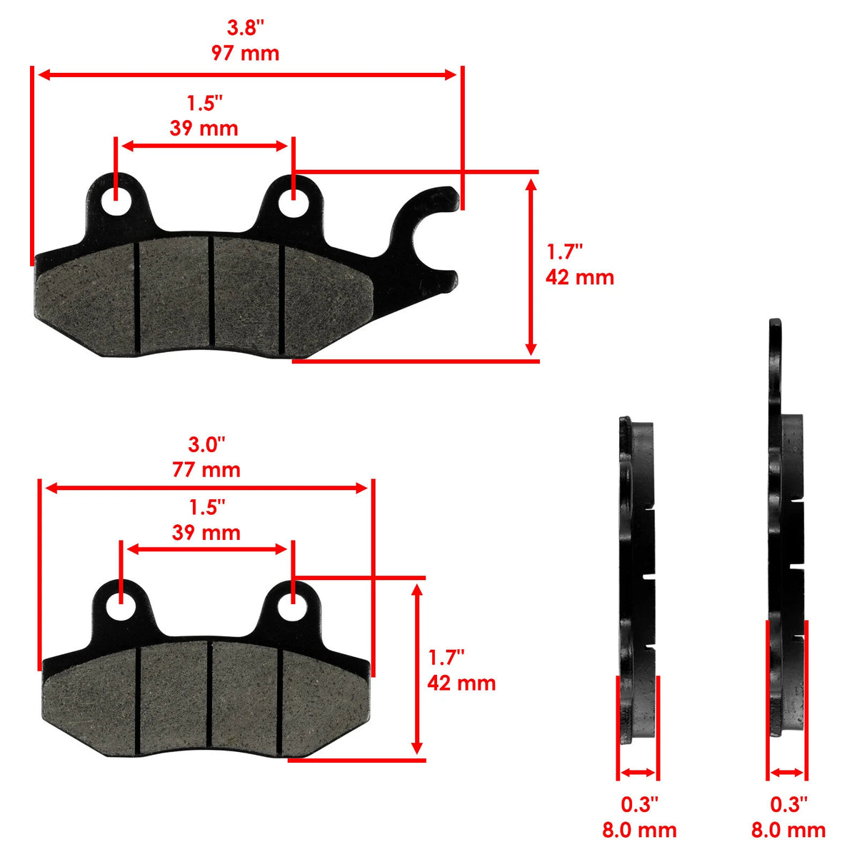 Front Brake Pads for Suzuki LT-F500 Quadrunner 500 4X4 (1998–2002) MP275AA2008