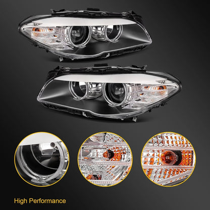 Headlights with Bulbs for BMW 528i 535i 550i (2011–2013)