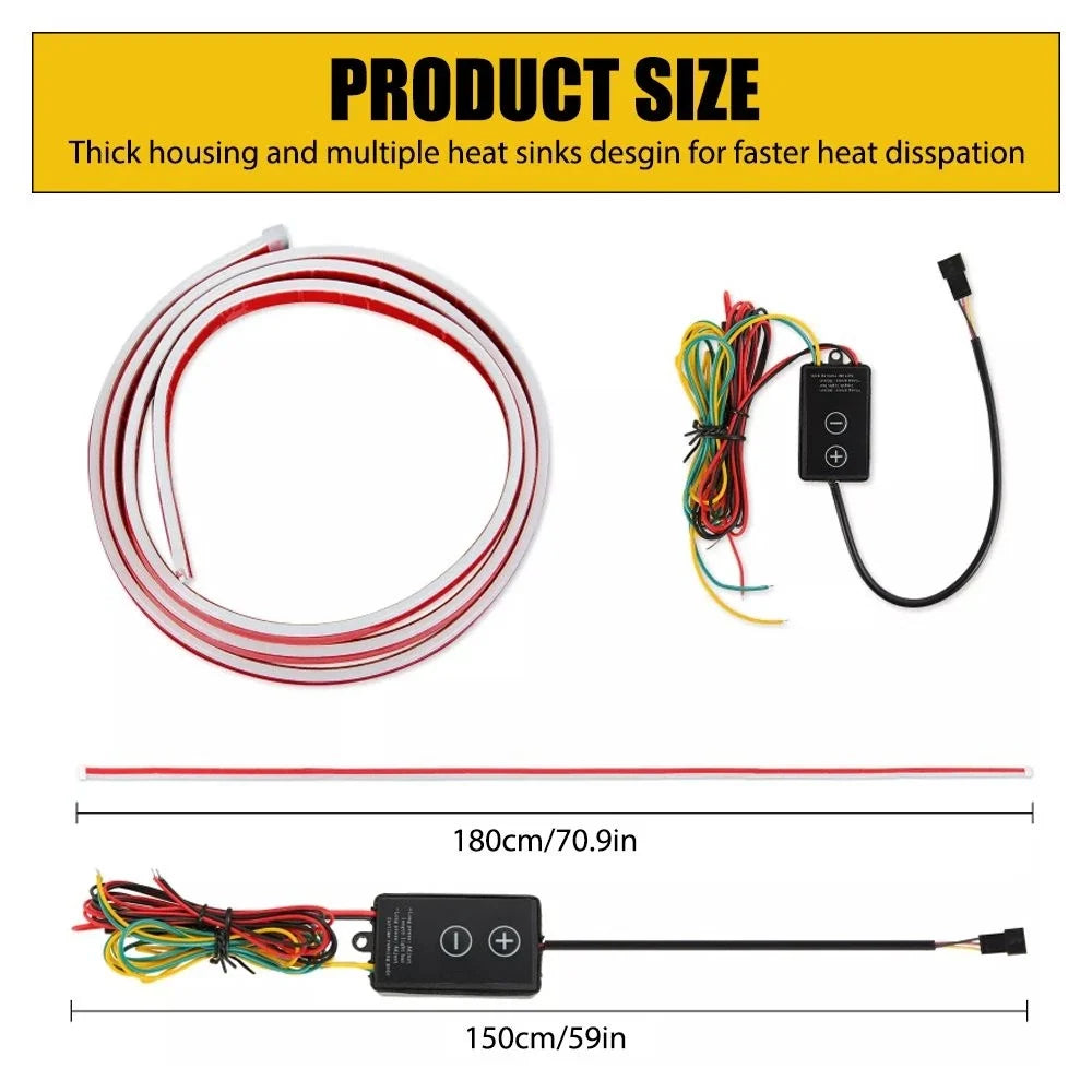 Dynamic Amber Turn Signal LED Hood Light Strip for Ram 1500 2500 3500 (2019–2023)