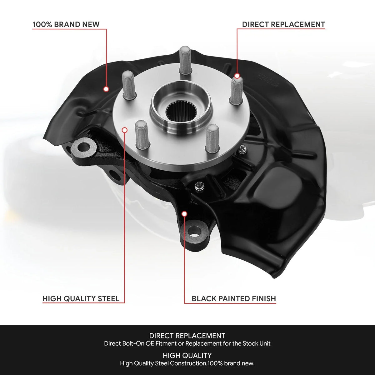Left Driver Side Loaded Wheel Bearing Knuckle for Lexus ES350, Camry (2007–2012)