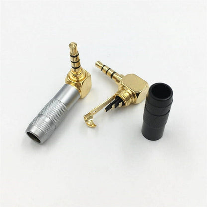 3Pcs 3.5mm Stereo 4 Pole Male Plug 90° Audio Connector for