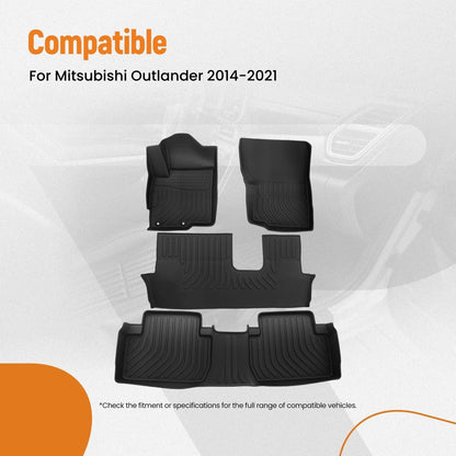 TPE Carpet Floor Mats for Mitsubishi Outlander (2014–2021) Waterproof Anti-Slip