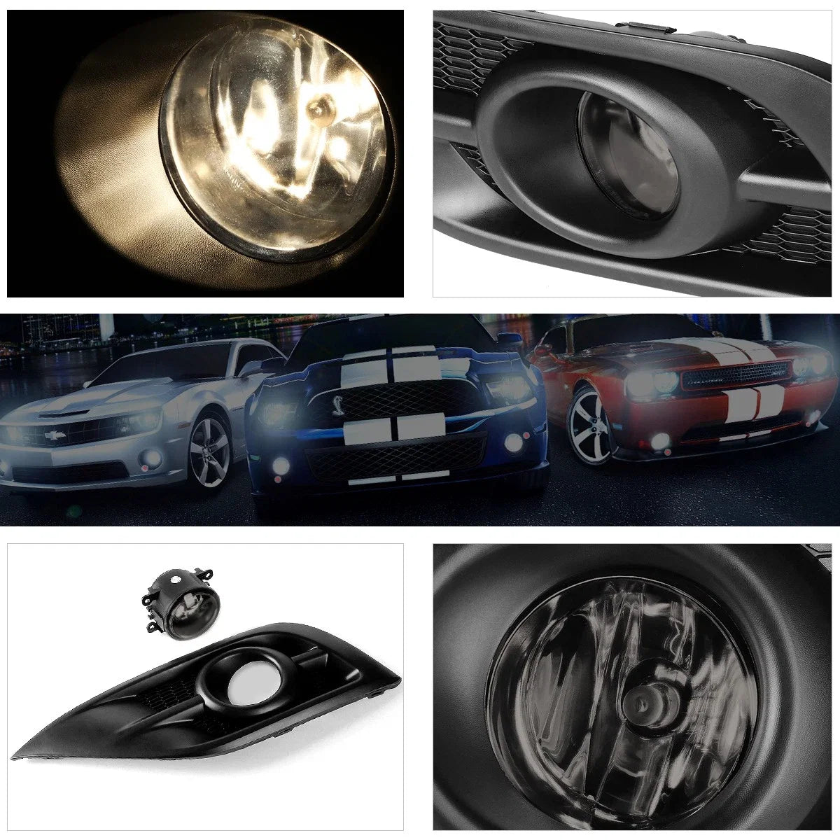 Fog Lights with Bezel & Switch for Honda CR-V (2012–2014) - Smoke Lens
