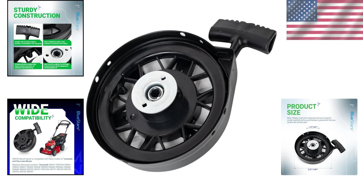 590739 Recoil Starter for Easy Lawn Equipment