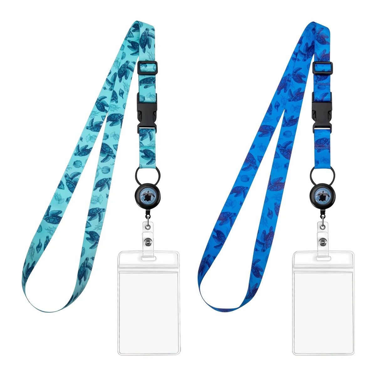 2X Lanyard Card Holders with Adjustable Buckle and Retractable Reel