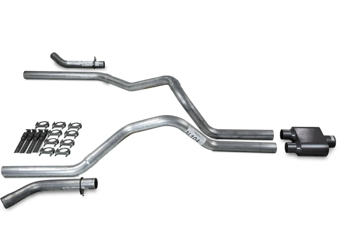2.5" Dual Exhaust Kit for Ford F-150 (2004–2014) - 1 Chamber Muffler, Corner Exit