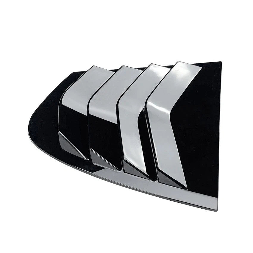 Gloss Black Rear Side Glass Shutter Cover Set of 2 for
