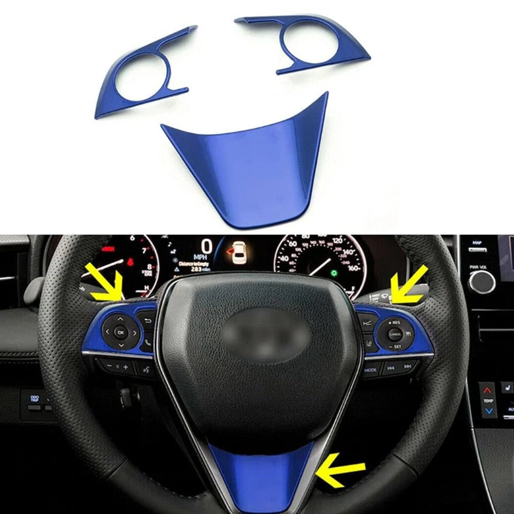 Bright Blue Steering Wheel Frame Cover for Toyota Camry (2018–2024)