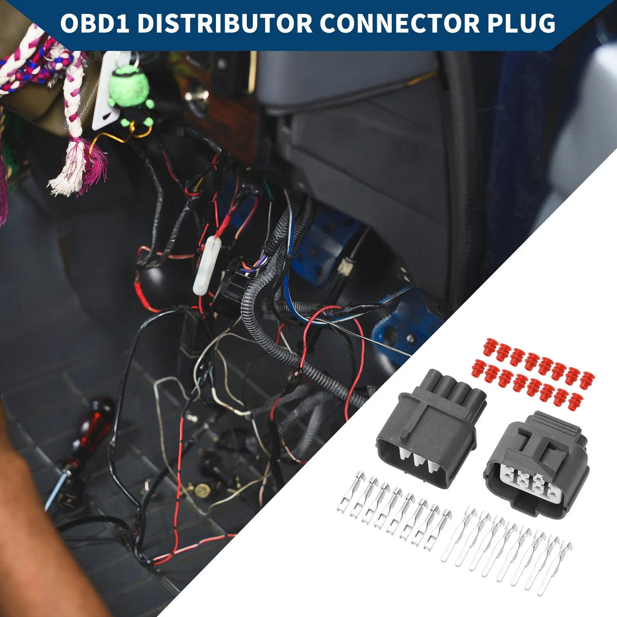 Set of 1 OBD1 Distributor Connector Plug for Honda (Year Range Not Specified)