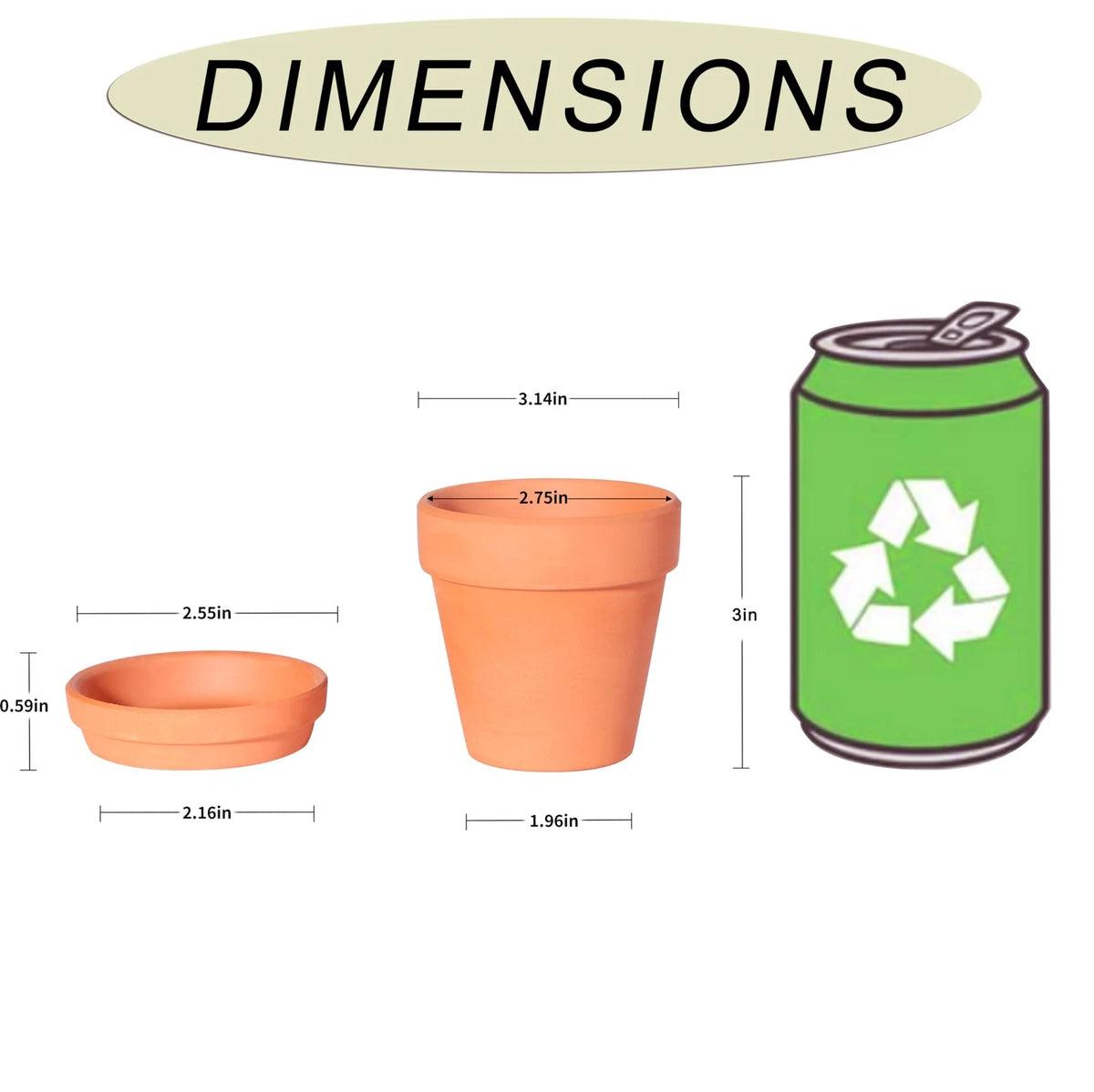 20 Pack of 3" Terracotta Pots with Saucer for Succulent Cactus Plants